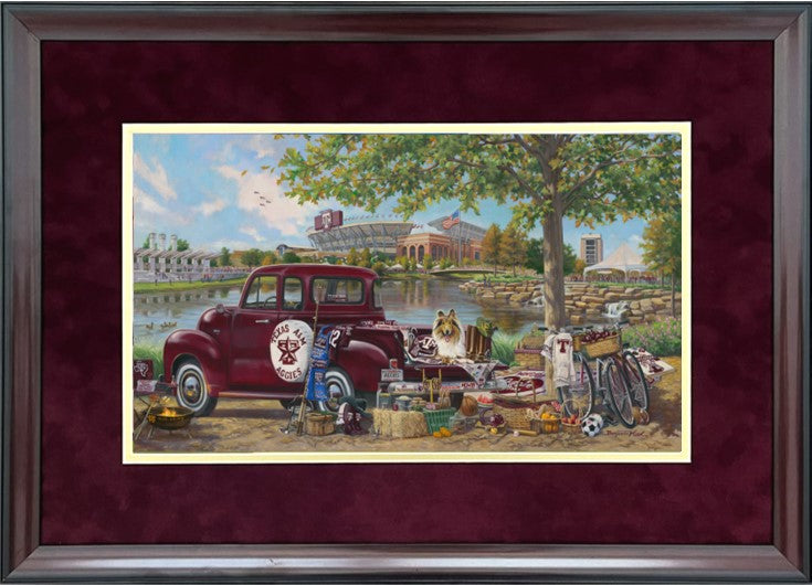 Aggie Tailgate – Framed 2MSS – 10″x17″